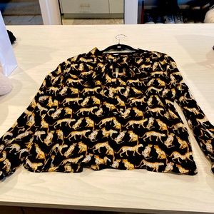 Cheetah Print Silk Blouse. Milly